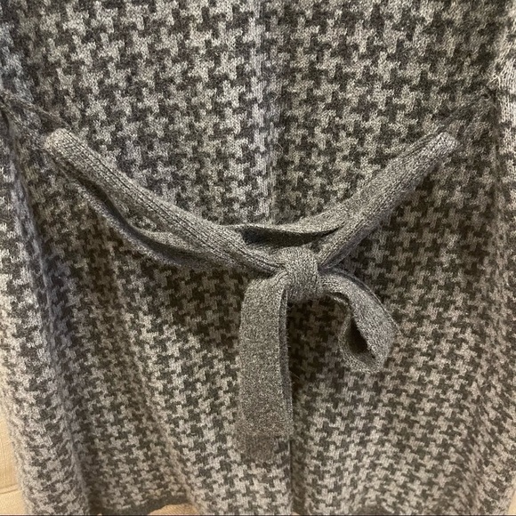 AV: ChiaraMente Women’s Wool Open Cardigan Sweater Houndstooth Gray Sz S Italy - Picture 5 of 8